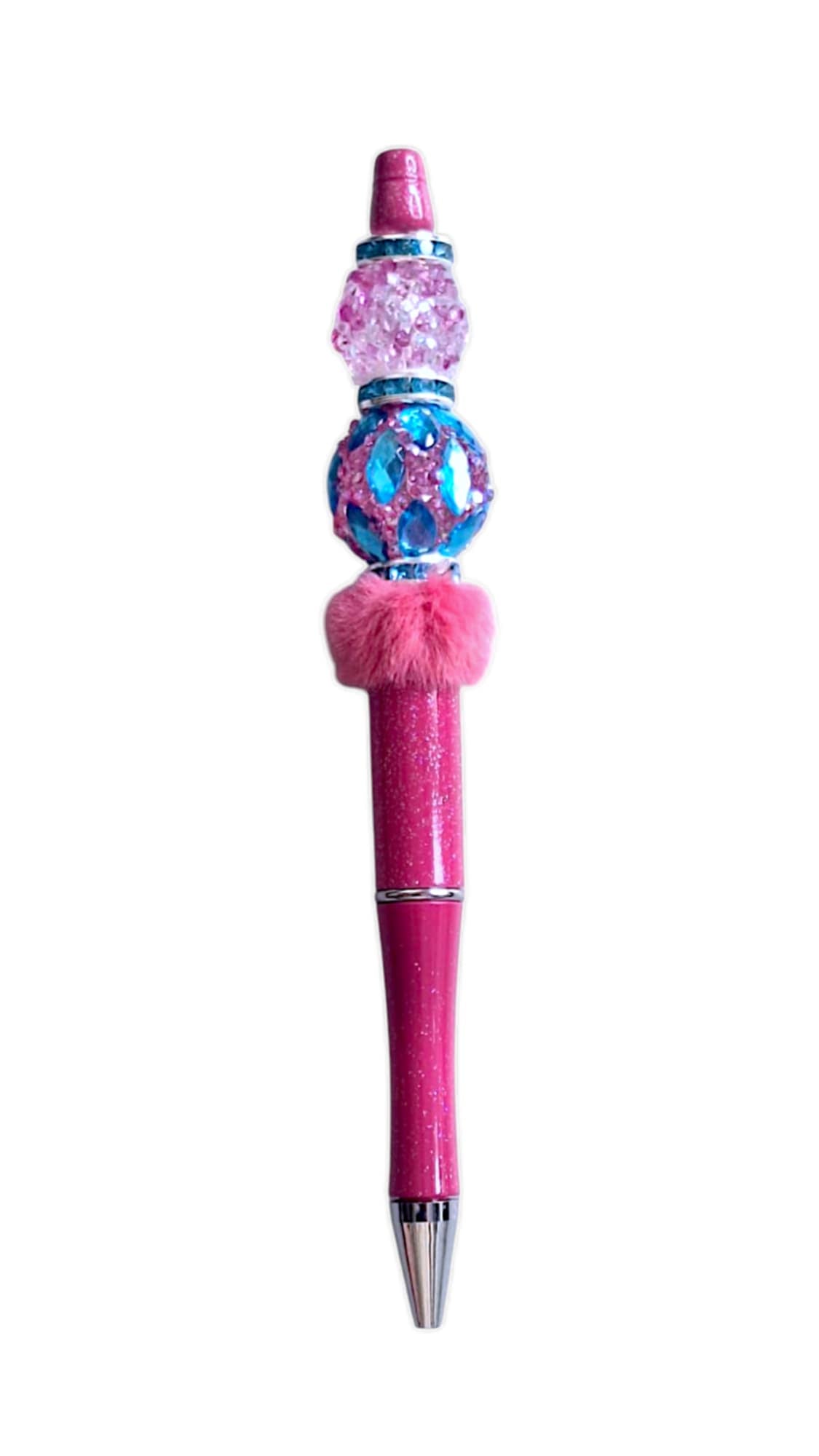 Pink & blue beads pen