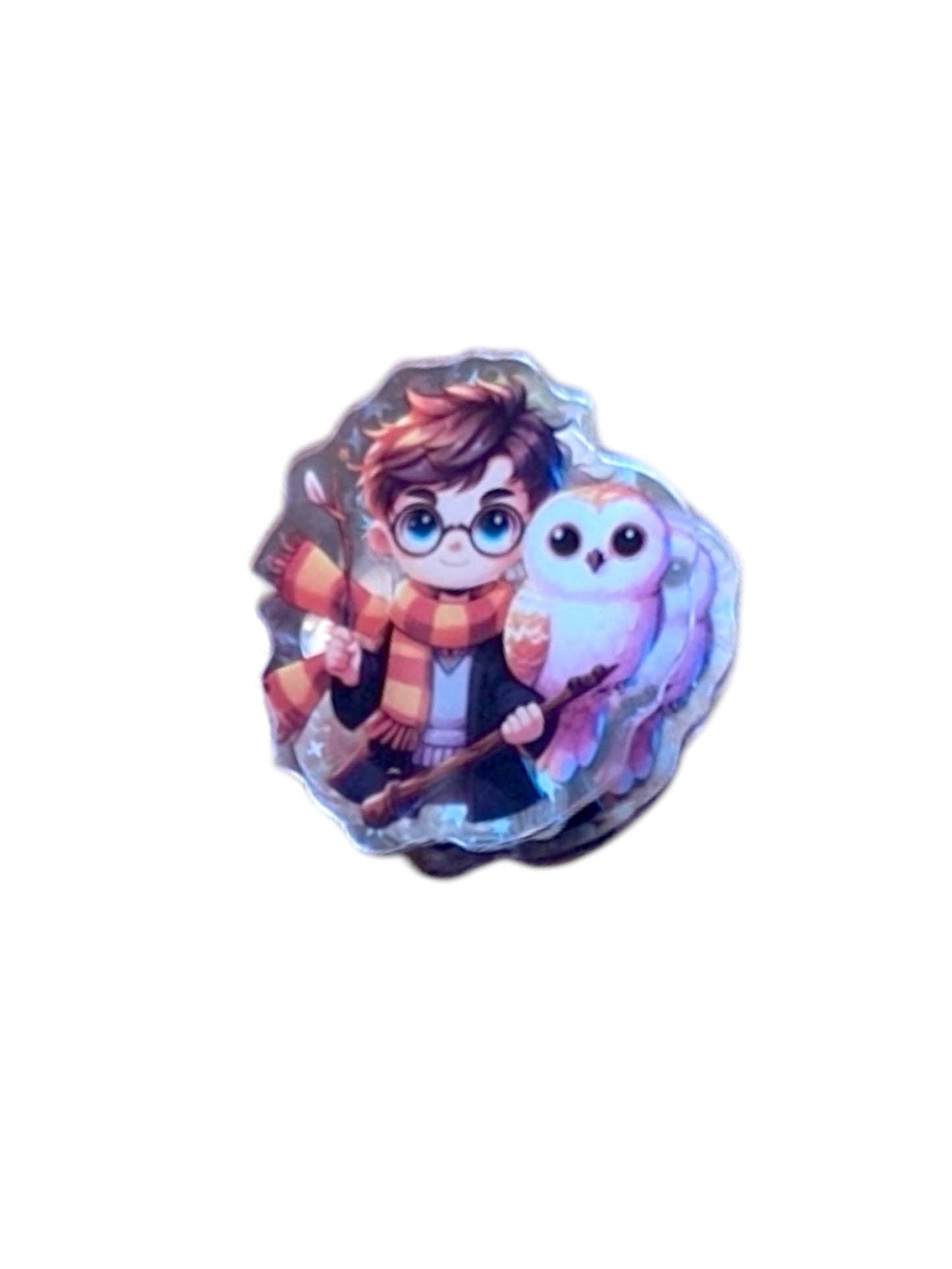 Character with owl double acrylic clip