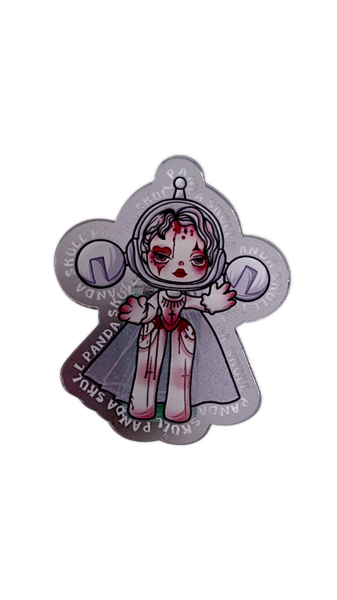 Gray clown girl acrylic clip