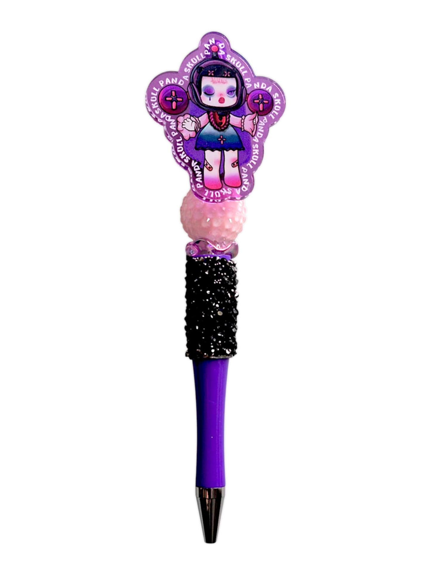 Stylo à perles violet fille