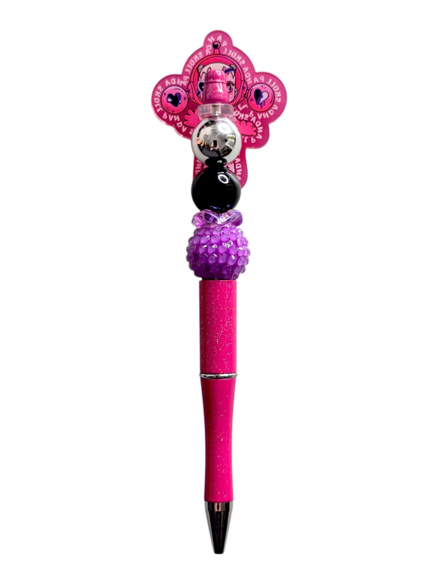Pink girl beads pen