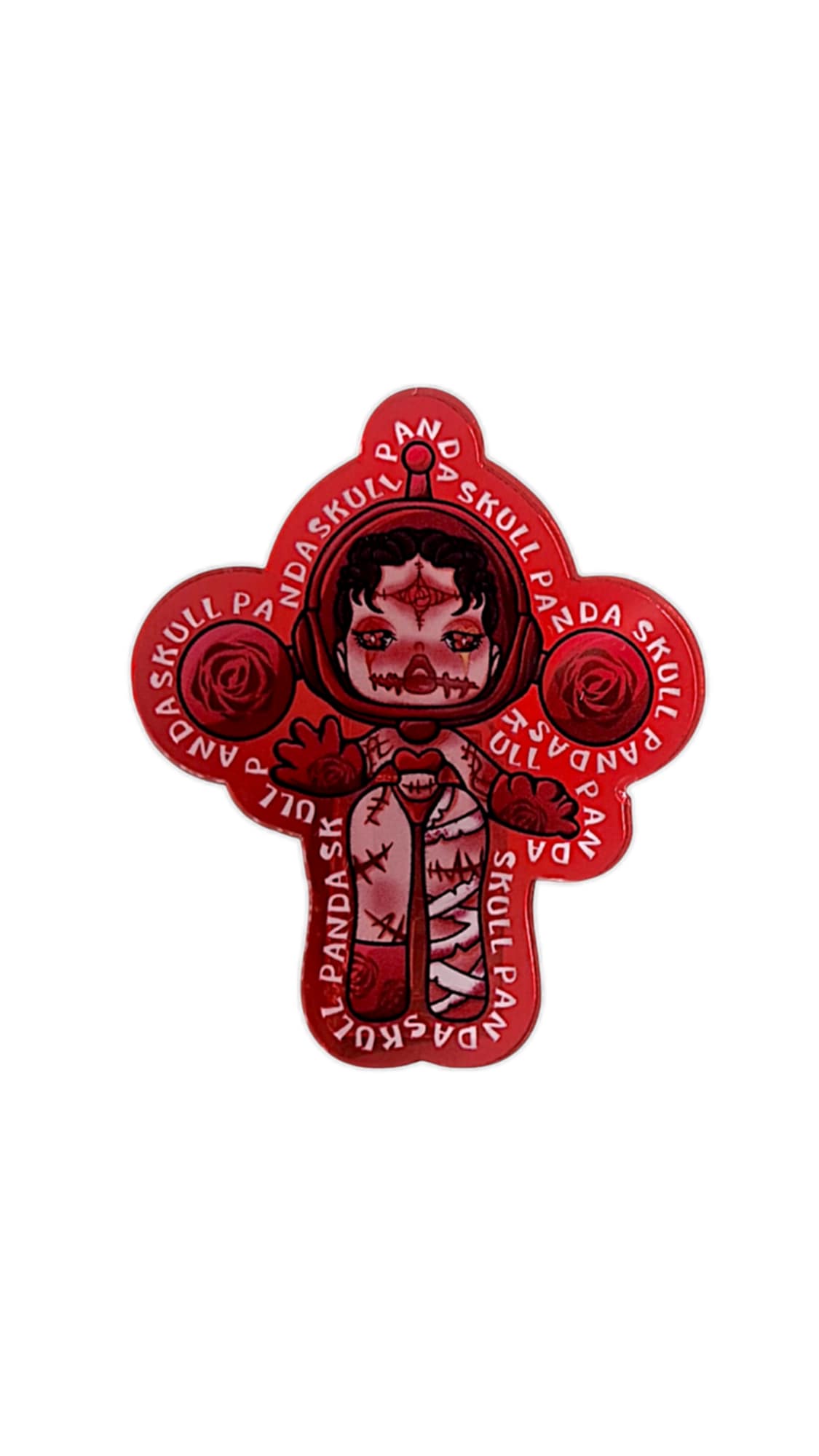 Red roses gothic girl acrylic clip