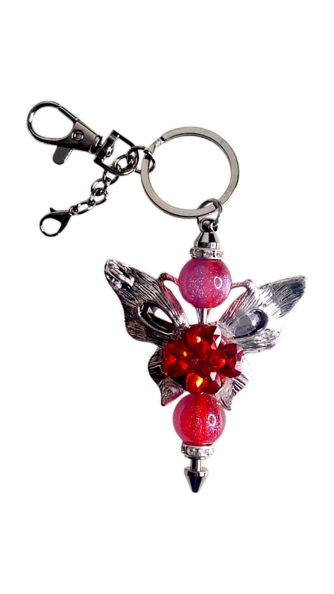 Big purple & red butterfly keychain