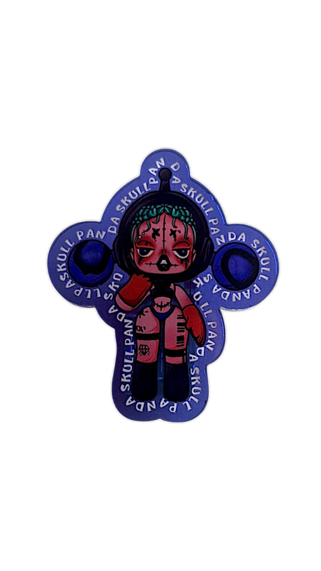 Blue gothic girl acrylic clip