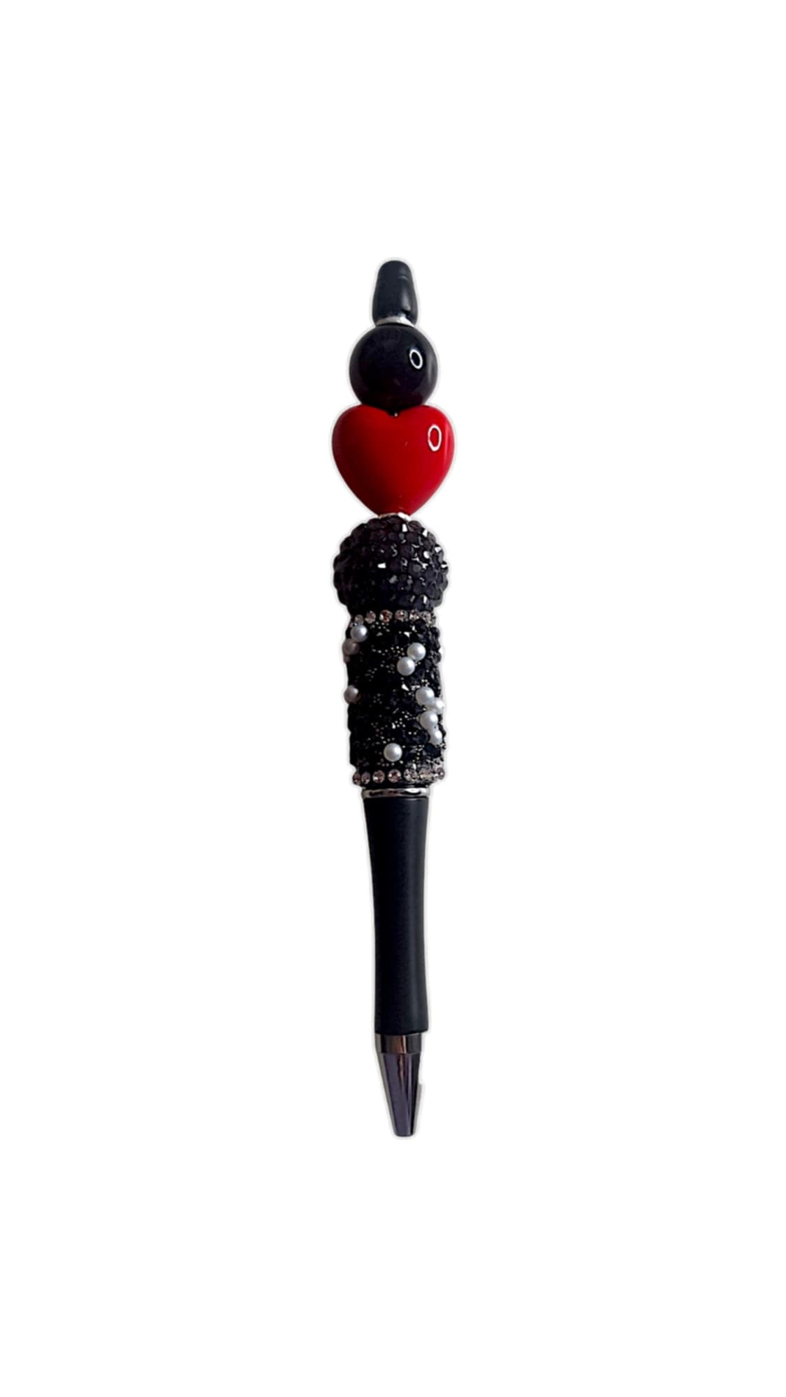 Heart and pearls beads pen