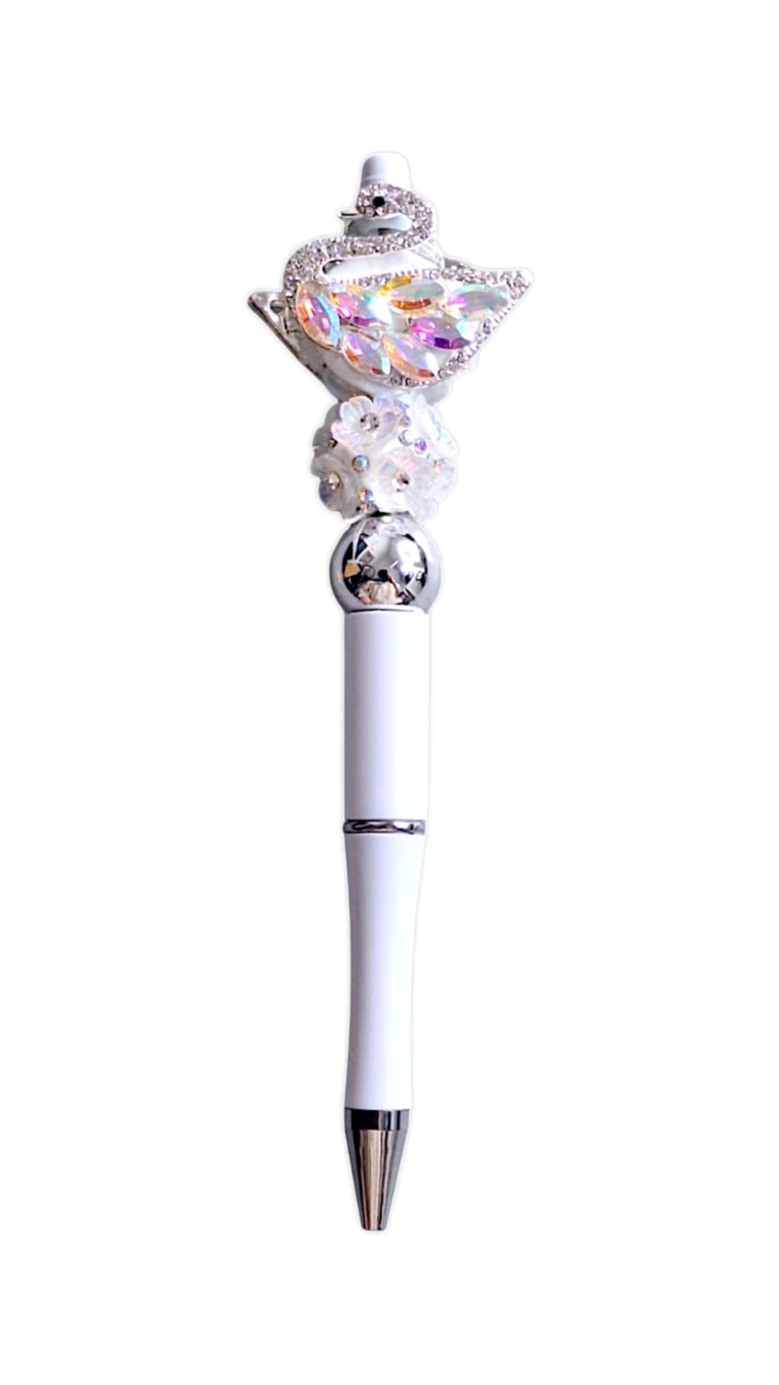 White swan beads pen