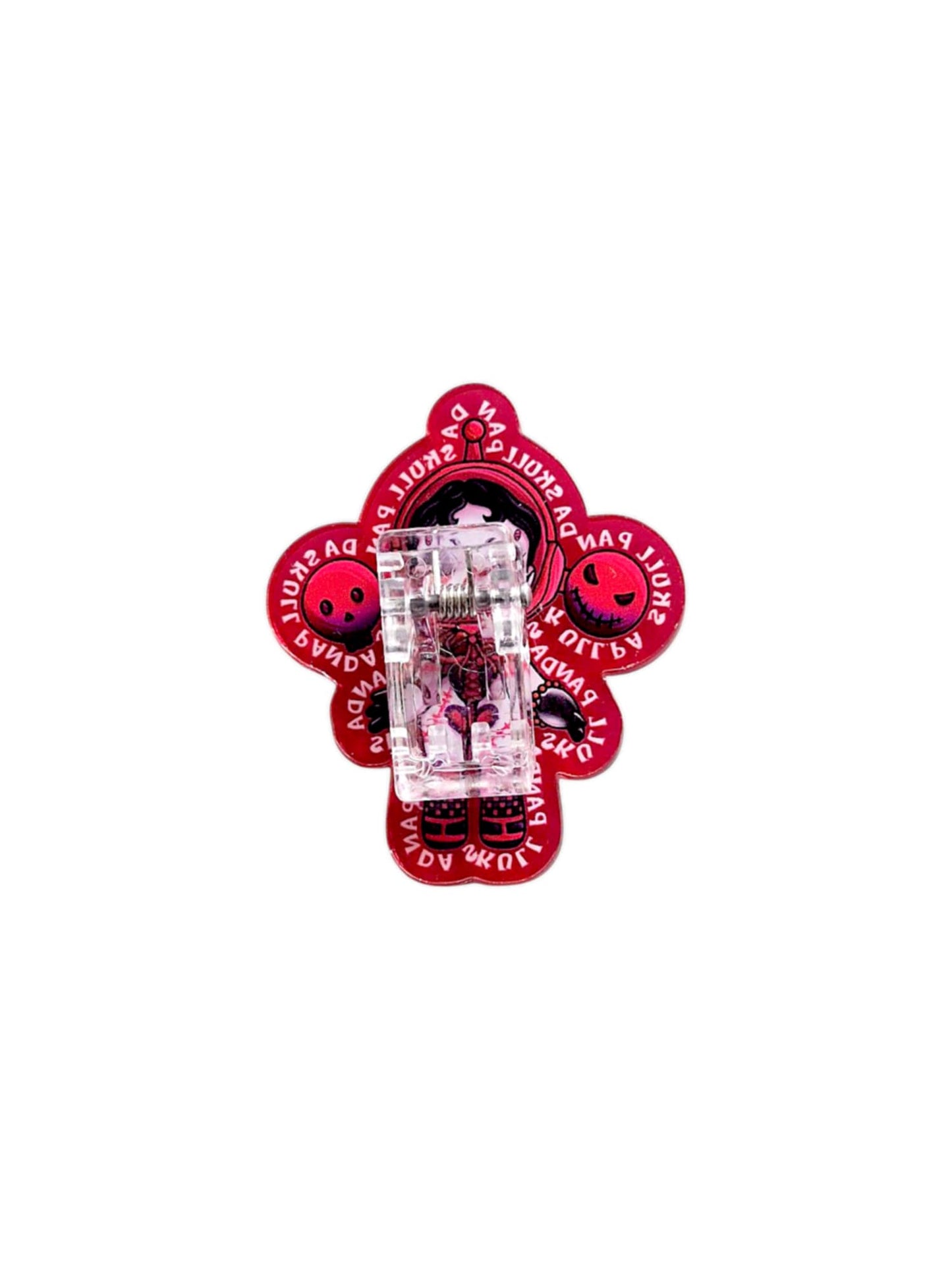 Red cool girl character acrylic clip
