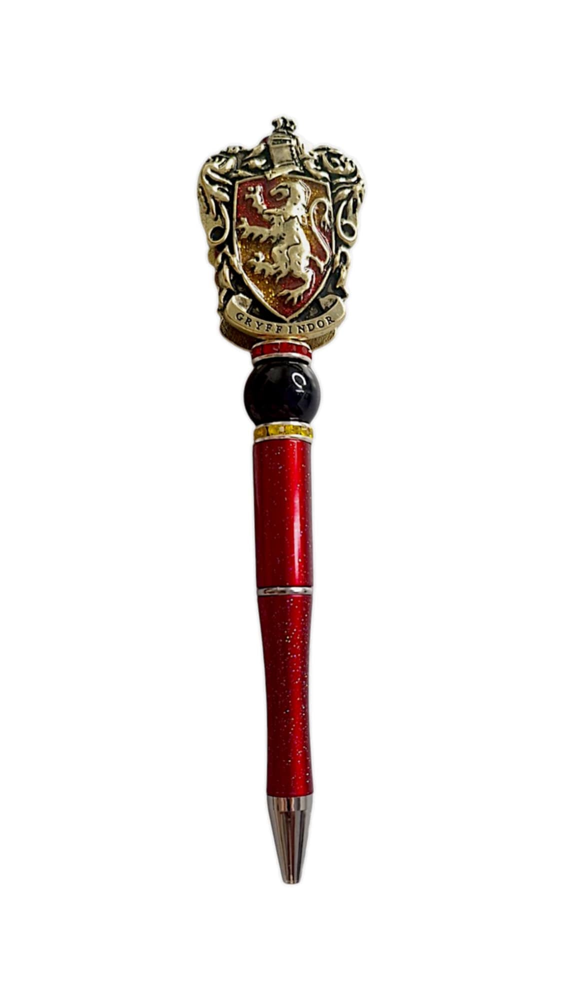 Red & gold beads pen