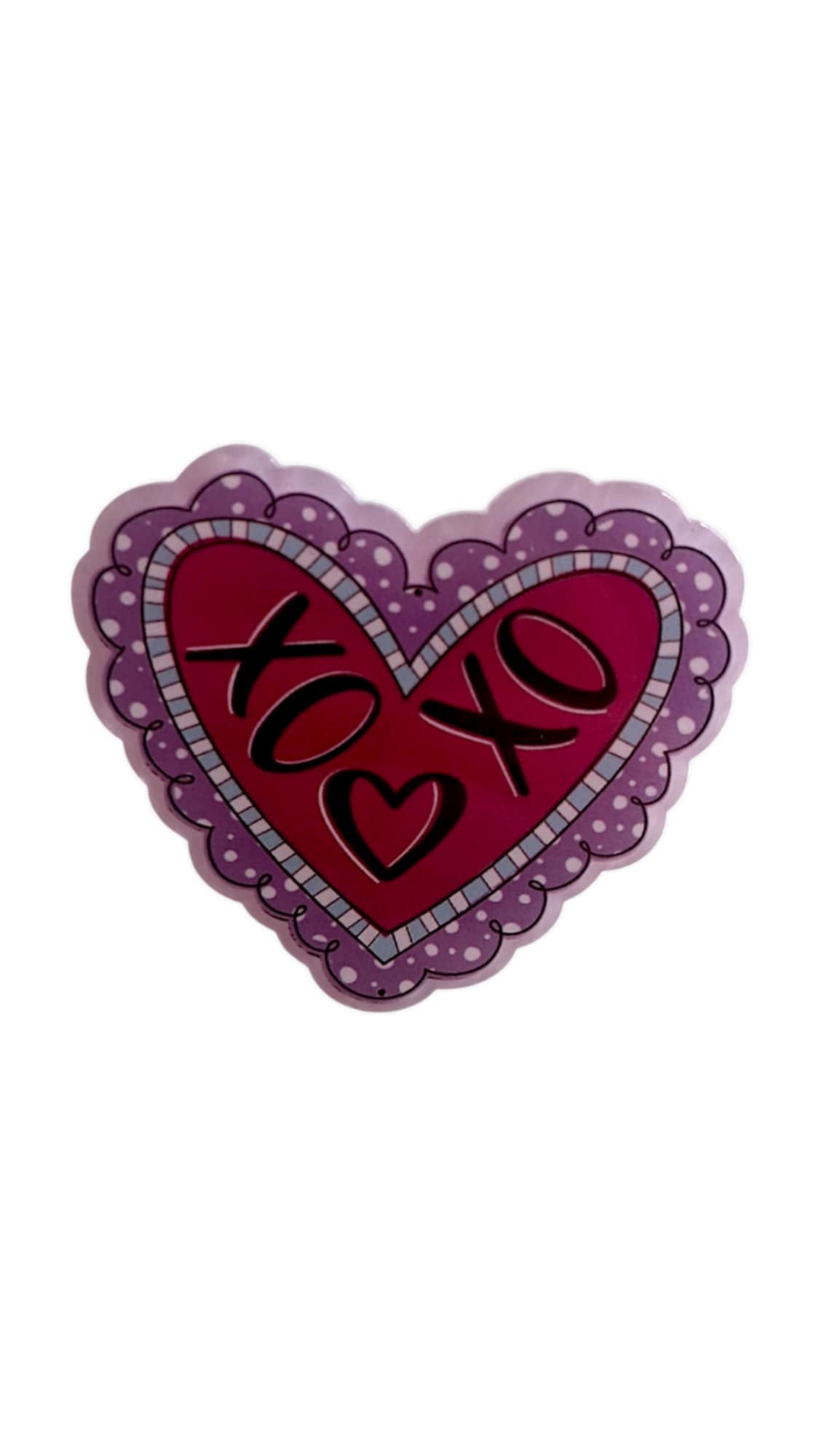 XOXO heart acrylic clip