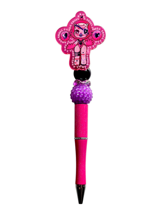 Pink girl beads pen