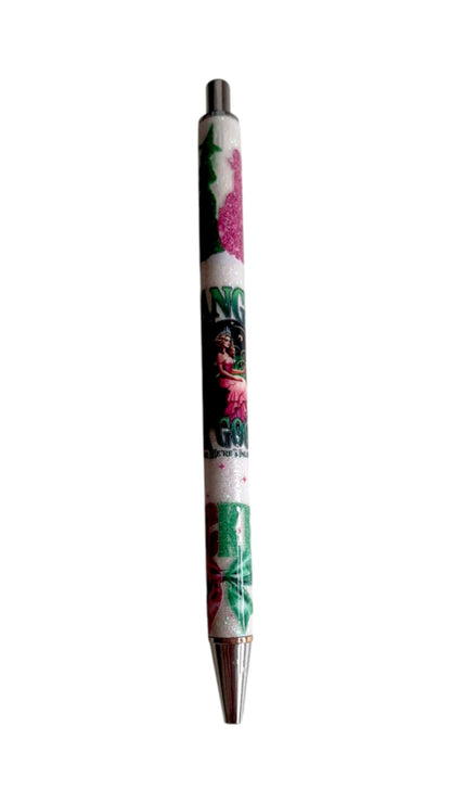 White glitter pen