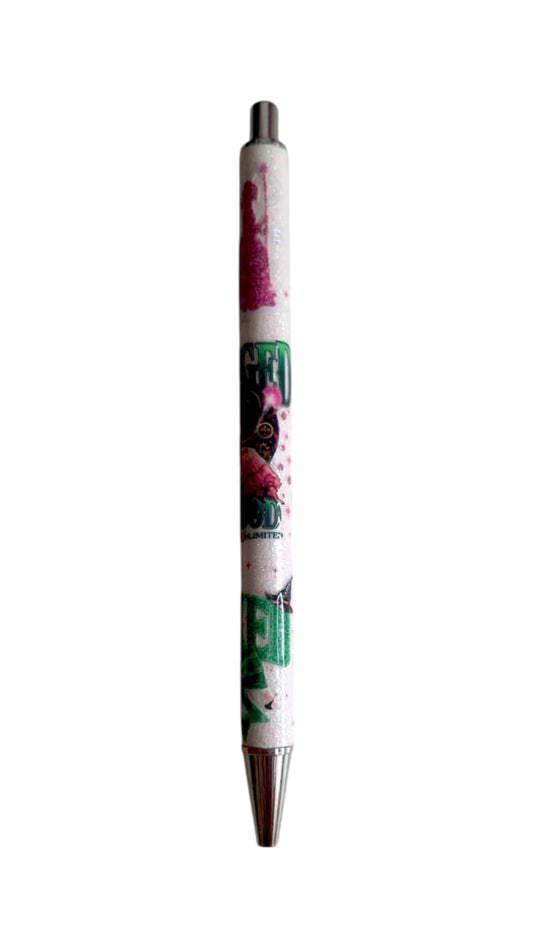 Stylo à paillettes blanc