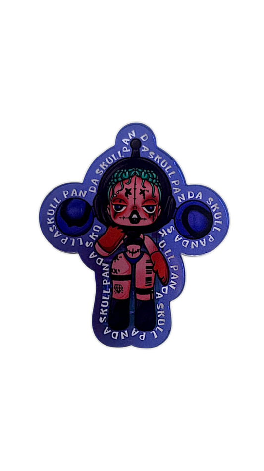Pince à papier en  acrylique fille gothique bleue
