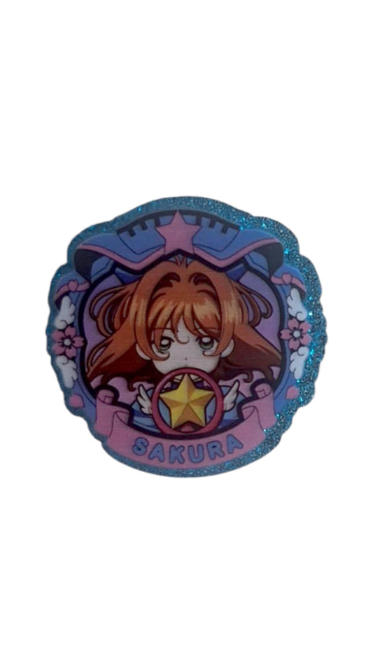 Jolie fille animée pop socket