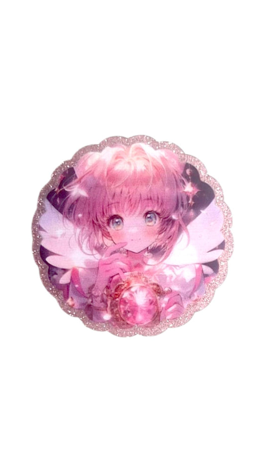 Jolie fille animée pop socket