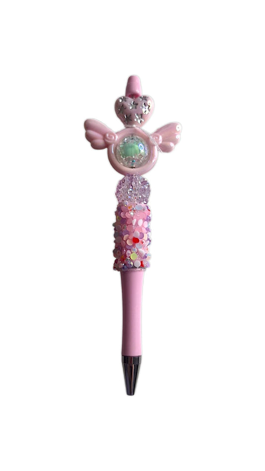 Stylo à perles ailes & bille craquelée Fidget 