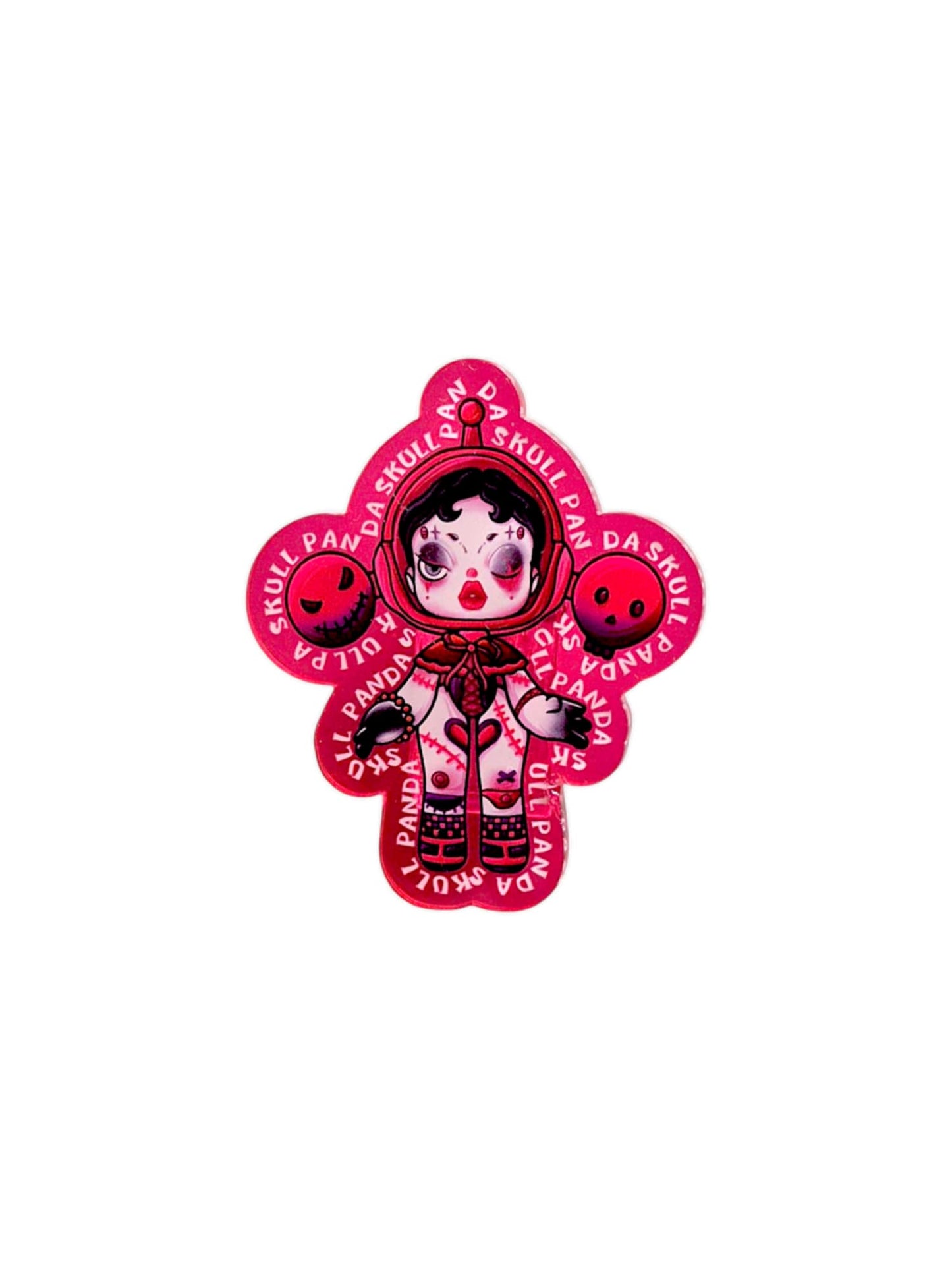 Red cool girl character acrylic clip