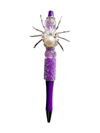 Purple pearl spider beads pen