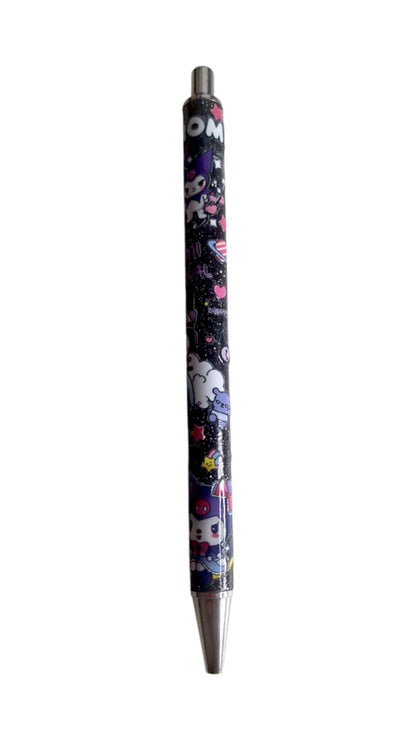 Cute black glitter pen