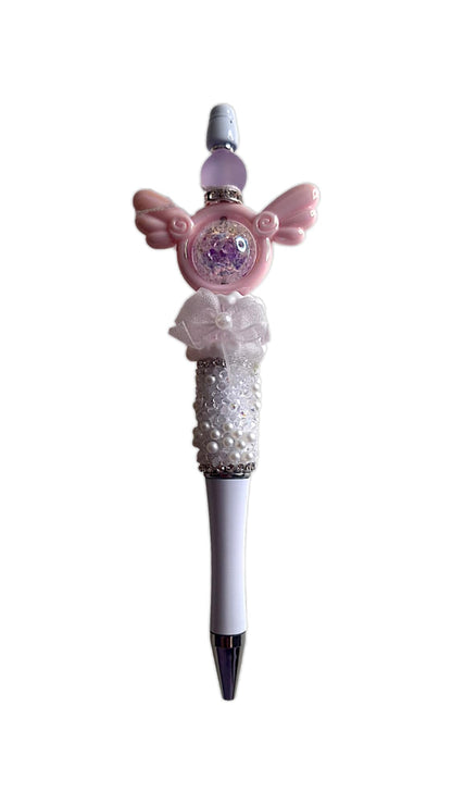 Stylo à perles ailes & bille craquelée Fidget 