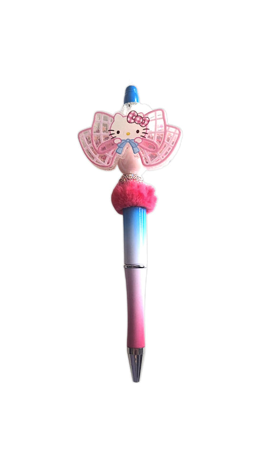 Kitty bow beads pen