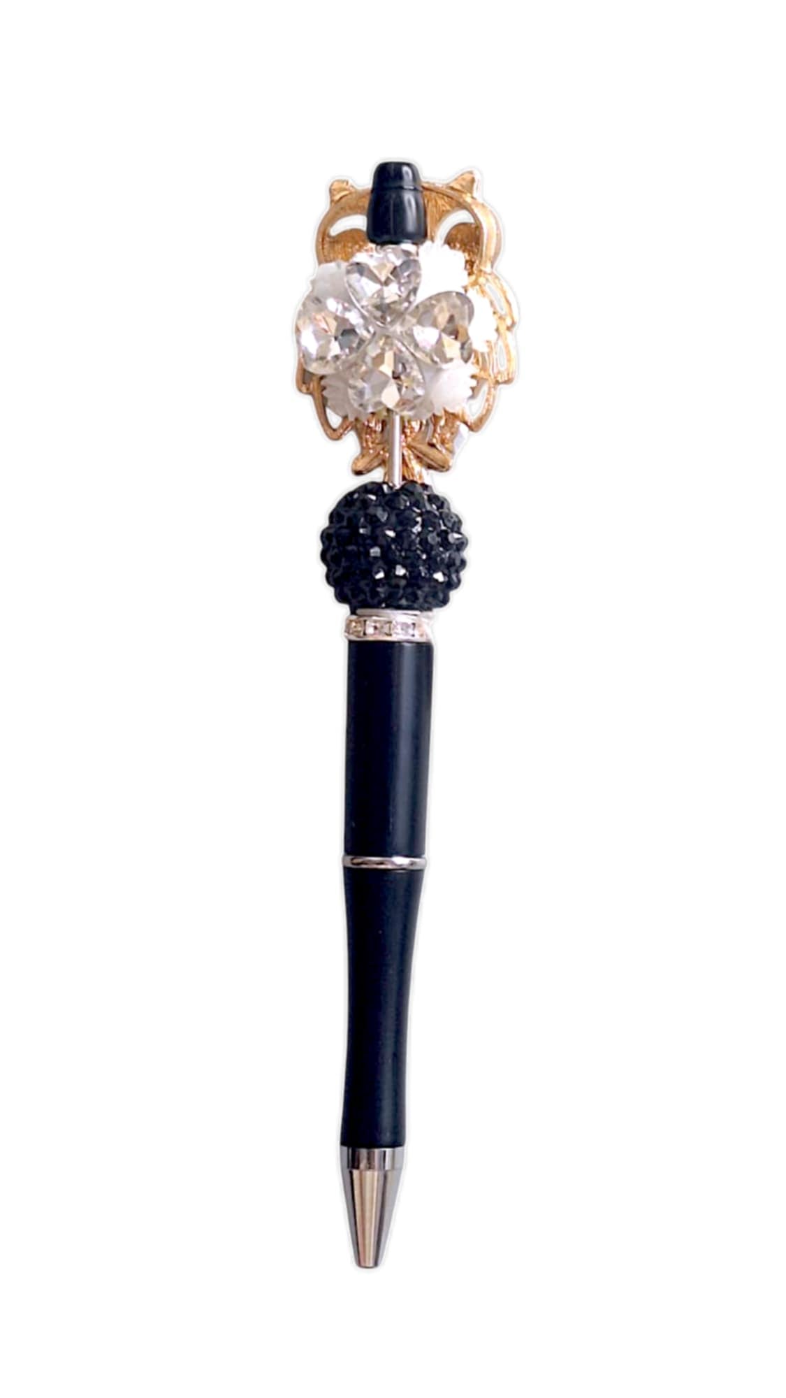 Gold owl beads pen