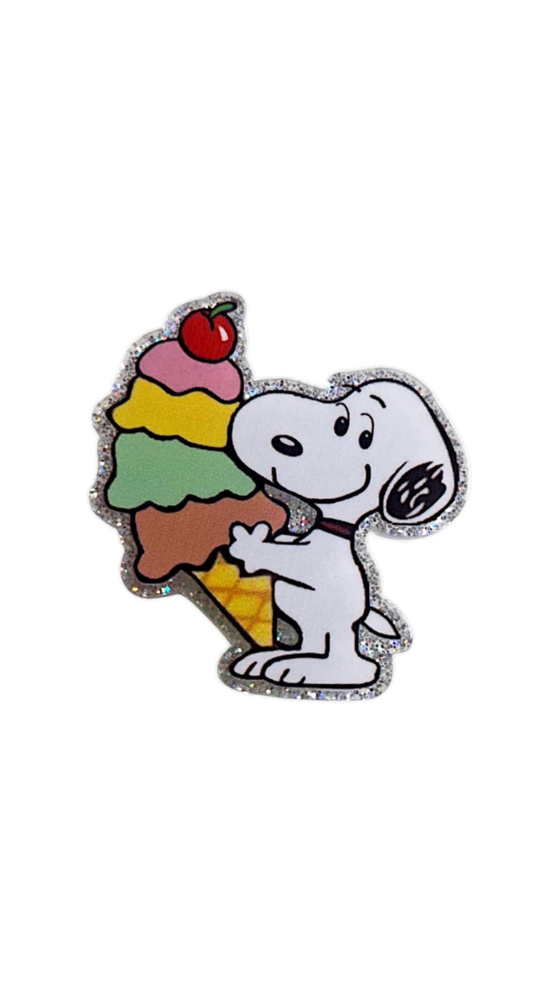 Pince à papier en acrylique Chien mignon avec une glace géante 