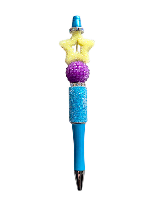 Stylo à perles en forme d'étoile en sucre jaune