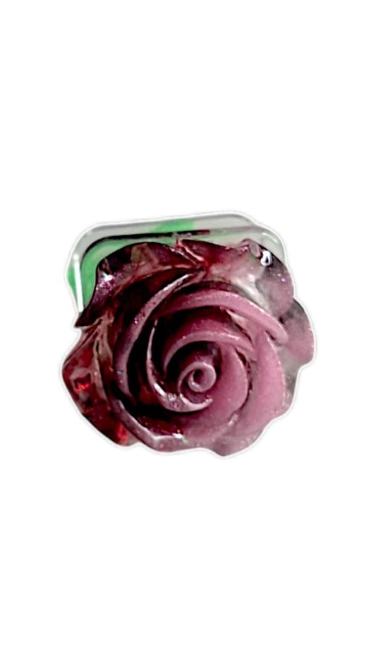 Pince à papier fleur en résine rose